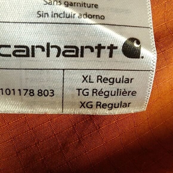 Carhartt Men's XL Relaxed Fit Cotton Blend Red Short Sleeve Shirt - Picture 7 of 7